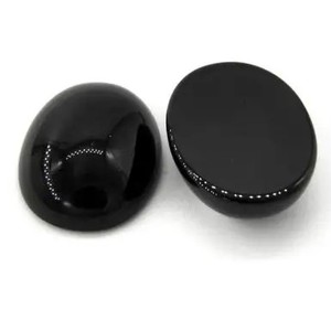 10mm 12mm 14mm Cabochons de spinelle noir naturel lisse ovale lâche gemmes semi-précieuses cristal matériel fabriqué vente d'usine - Product Image 1