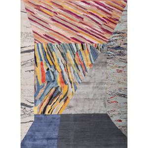 Alfombra Grande de Lana y Seda de Bambú Aakar by Kavi, Color Marfil, Tejida a Mano, Rectangular con Patrón Abstracto para el Hogar o el Pasillo -ESRM-5229 - Product Image 1
