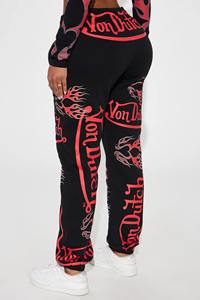 เสื้อสเวตเตอร์แขนยาวทรงหลวมสำหรับผู้หญิงพิมพ์ลายซิลค์สกรีน2ชิ้นระบายอากาศเข้ารูปสำหรับฤดูใบไม้ผลิและฤดูใบไม้ร่วง - Product Image 3