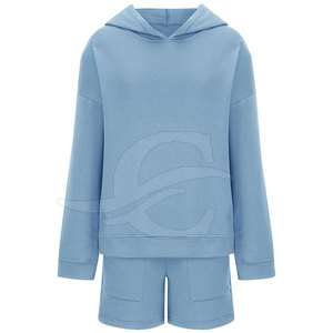2025 último diseño, conjuntos cortos con capucha para mujer, ropa informal de buena calidad, conjuntos cortos con capucha para mujer a la venta - Product Image 2