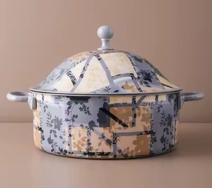 Dernière arrivée Meena Work Casserole en métal Hotpot élégant chauffe-plats en émail pour Buffet Pot chaud pour la maison fêtes hôtel villas utilisation - Product Image 1