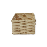 Panier de pique-nique carré UPOD en bambou naturel, rotin et jonc de mer, tressé à la main, art populaire indien, avec compartiments, écologique, direct usine