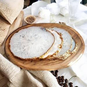 Sous-verre en agate-Vente en gros de sous-verre en agate blanche naturelle en vrac Pierre semi-précieuse Artisanat Dessous de verre élégant - Product Image 2