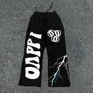 กางเกงจ็อกเกอร์ทรงบานผู้ชายแบบเรียบสำหรับขายส่ง กางเกงสเวตแพนท์ผ้าฟลีซแบบเรียบสั่งทำได้ - Product Image 2