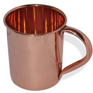Tazas de cobre puro hechas a mano para servir bebidas frías, cócteles, café helado y bebidas tradicionales de Moscow Mule - Product Image 3