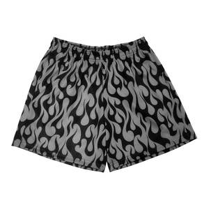 Pantalones cortos de malla de poliéster 100% para hombre, pantalones cortos morados/negros con sublimación gráfica personalizada, cintura elástica, pantalones cortos de moda callejera para hombre - Product Image 3