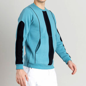 Sudadera Nueva de Alta Calidad con Material Térmico 100% Algodón, Cuello Redondo, Manga Larga para Hombre, Azul y Negro, Venta al Por Mayor 2025 - Product Image 4