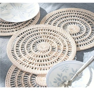 Dining Room Handmade Modern Flower <b>Coasters</b> Pad Water Hyacinth <b>Woven</b> Tablemat Set DHT HANDICRAFT VIETNAM Rattan Charger Home - Product Image 5