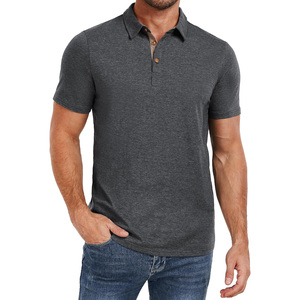 Chemises polo pour hommes à manches longues personnalisables pour le printemps/été, tissu jersey respirant avec motif uni à col montant - Product Image 6