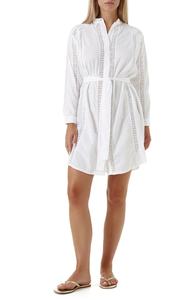 2025 Summer Casual White <b>Beach</b> <b>Cover</b>-<b>up</b> for <b>Women</b> Loose Fit Vacation Wear with Animal Print OEM Service Available - Product Image 5
