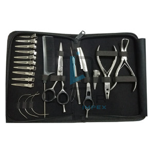 Silver Finished Hair Extension <b>Tools</b> Kit With Custom Accessories and Availability of Logo Printing & Laser <b>Engraving</b> on <b>Tools</b> - Product Image 1