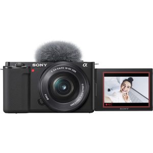 24.2 MP Mirrorless Video <b>Camera</b> with APS-C Sensor Vari-Angle 4K Screen 16-50mm Power Zoom Lens 64GB Memory Card <b>Filter</b> Kit - Product Image 4