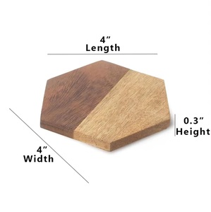 Posavasos de madera de estilo rústico, hechos a mano, ecológicos, para bebidas, café, té, cerveza, decoración de mesa de cocina, hotel, madera - Product Image 2