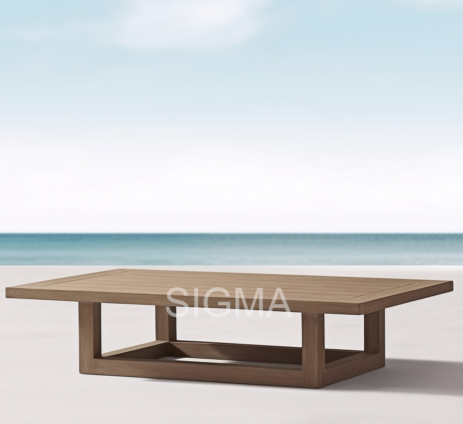 Design Modern Luxe Custom Solid Teak Wooden Garden Patio Outdoor Outside Leisure White Love Seat Sofa Furniture Set
