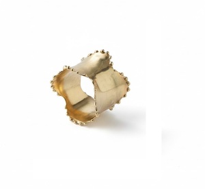 Anneaux de serviette en perles très vendus, plaqués or, pour mariage, neufs, faits à la main, en métal, prix de gros - Product Image 1