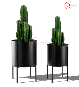 Maceta de metal negro de alta calidad para accesorios decorativos de jardín doméstico - Product Image 2