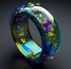 LUNETTES Bijoux Résine Acrylique Bracelet Bracelet Exagéré Éblouissant Multicolore Large Irrégulier Carré Acrylique Bracelets Pour Femmes - Product Image 4