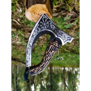 Hache de camping de chasse en acier au carbone, faite à la main, pour l'extérieur et couteau de cuisine coupe-pizza logo personnalisé - Product Image 4