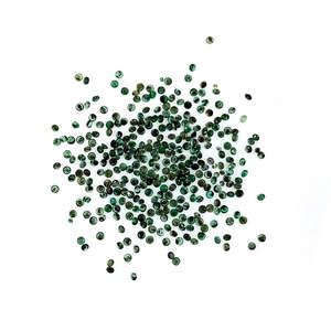 Esmeraldas naturales de Zambia con corte de diamante, redondas de 2 mm, piedras preciosas facetadas sueltas para la fabricación de joyas, listas para usar. - Product Image 3