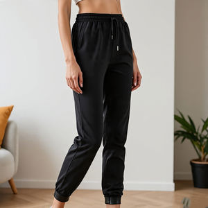 Pantalon de survêtement en éponge française 100% coton pour hommes, coupe ample, jambe large, double taille, pantalon évasé droit - Product Image 1