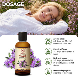 Aromatika Huile Essentielle de Thym 100% Pure et Fraîche 100ml, Aromathérapie Naturelle, Thymus Vulgaris, Huile Composée Distillée à la Vapeur - Product Image 4