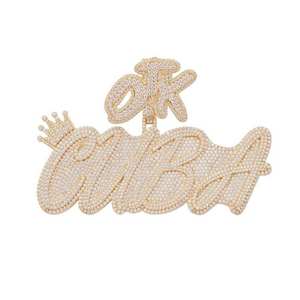 Design personnalisé Pendentif Hip Hop glacé Pendentif lettre en diamant cultivé en argent sterling 925 pour hommes femmes - Product Image 1