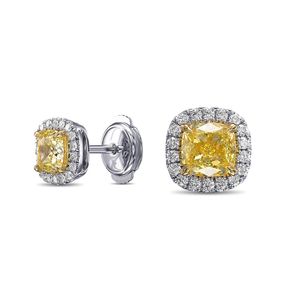 Pendientes de Diamantes con Corte de Pera en Azul Real y Blanco, con Plata de Ley 925, Certificados por IGI, para Fiestas, Diamantes Americanos - Product Image 2