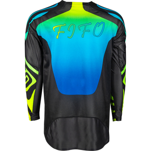 Maillot personnalisé de motocross de moto à séchage rapide en maille, blanc et noir - Product Image 2