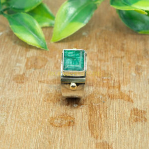 Bague en émeraude verte en argent sterling 925 |   Bague en laiton avec pierre verte |   Bijoux en pierres précieuses |   Cadeau de Noël pour elle | - Product Image 3