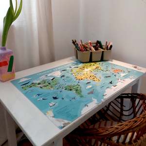 Alfombrilla de escritorio con mapa del mundo para niños, 60x40 cm, producto educativo y divertido - Product Image 2