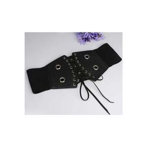 Ceinture élastique pour femme avec détails à œillets, ceinture pour veste, ceinture pour chemise, ceinture pour robe - NOIR - Product Image 6