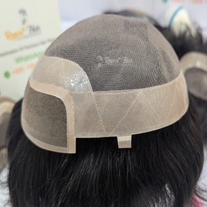 Nuevo Premium REGENT Indian Remy Hair Mono FL Man's Toupee 100% Trama atada a mano Cabello humano Onda natural Recto Venta al por mayor Stock - Product Image 3