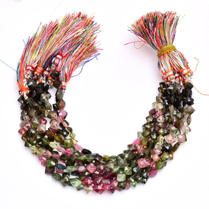 Perles de tourmaline multi-couleurs AAA+ de 4 mm à 7 mm, forme carrée, facettées, pierres semi-précieuses naturelles, perles fantaisie pour bijoux - Product Image 4