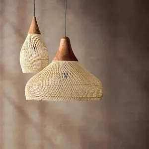 Lámpara Colgante NinaReed de Ratán, Bombilla E27, 220V, 8W, Acabado Marrón Oscuro/Claro - Product Image 4