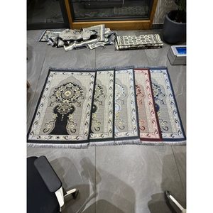 Janamaz Regalo islámico Royal Sejadah Alfombrillas de oración Alfombra de oración Musulmán Islámico Jainamaz Alfombrilla de oración con bolsa - Product Image 3