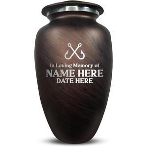 Urna de cremación para adultos grande personalizada de bajo precio con Gone Fishing Forever para cenizas de hombres o mujeres de la India - Product Image 5