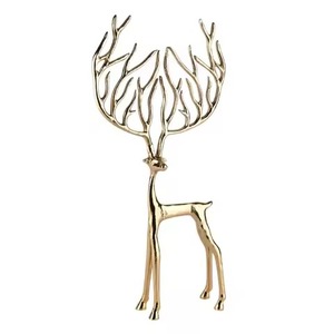 Escultura de Reno Moderna Hecha a Mano, Base de Madera de Metal Atractivo Negro para Decoración del Hogar, Mesa de Navidad - Product Image 6