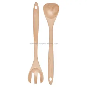 热品质芒果木餐勺套装，带手柄餐勺，用于厨具装饰