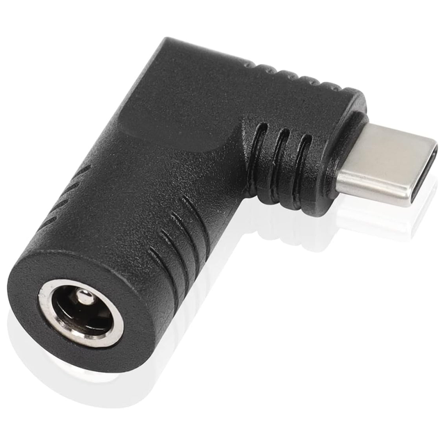 USB Type C Male to DC 5.5mm X 2.1mm 90 Degree PD 65W Power Plug Charge Adapter