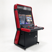 Borne d'arcade professionnelle standard d'exportation, écran LCD 32 pouces, 2 joueurs, 6 boutons, manettes rouge et bleue, double tension 110V/240V, LED, pleine taille