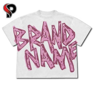 Venta al por mayor 100% algodón camisetas logotipo personalizado hombres mujeres varios tamaños de punto de gran tamaño de manga corta luz característica patrón sólido - Product Image 6