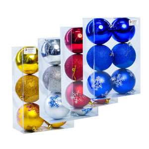 Lot de 6 ornements de boules de Noël de luxe en plastique de haute qualité de 10cm - Product Image 5