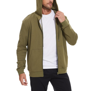 Sudadera con capucha y cremallera para hombre Proveedor OEM con impresión de logotipo de tela transpirable de ajuste personalizado y opciones de ropa de moda de etiqueta privada - Product Image 5