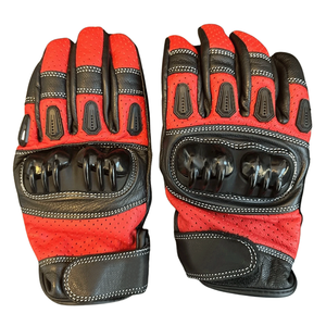 Guantes de cuero para carreras de motos negros y rojos para mujer, ropa de carreras de coches de invierno para hombres, nombre de equipo personalizado - Product Image 1