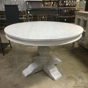 2024 American New Round Dining <b>Table</b> with White Wash Dining Room Living Room Restaurant Furniture for Outdoor Mall Use - Product Image 3