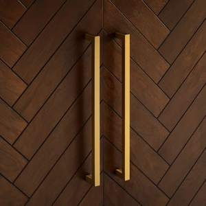 Aparador con Estructura de Madera de Teca Sólida en Color Marrón con Apariencia Minimalista para Uso en Interiores de Sala de Estar - Product Image 5