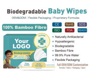 Lingettes pour bébé personnalisées avec logo, 100% fibre de bambou, écologiques, antibactériennes, emballées individuellement, lingettes à l'eau purifiée, désodorisantes - Product Image 3
