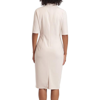Robe de travail en crêpe à coutures incurvées pour femmes Robe crayon moulante pour femmes Robes de bureau avec ceinture de poche