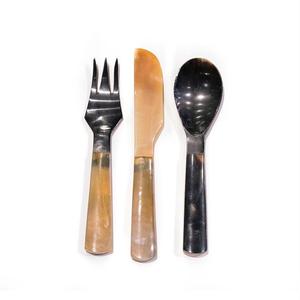 Corne de buffle élégant Design Royal cuillères fourchette épandeur corne ensemble de couverts ustensiles de cuisine vaisselle finition personnalisée conception disponible - Product Image 6