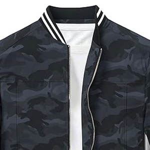 Qualité professionnelle hommes Slim Fit léger coupe-vent veste classique Camouflage Varsity Bomber manteau grande taille en toile - Product Image 2